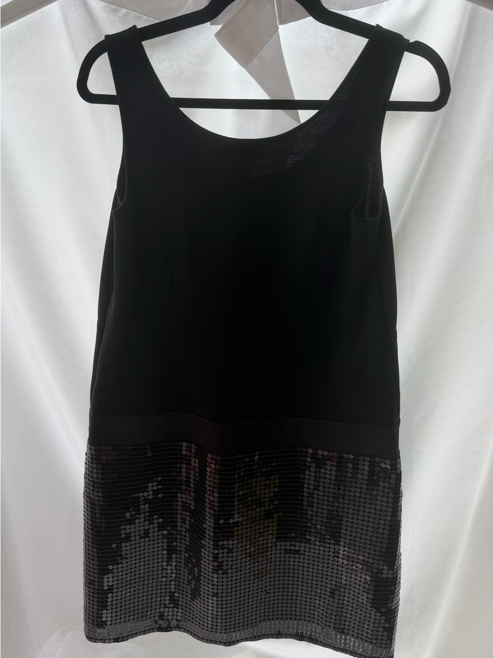 Ann Taylor LOFT 6P Black Sequin Drop Waist Dress Cocktail Holiday Party - Picture 3 of 7